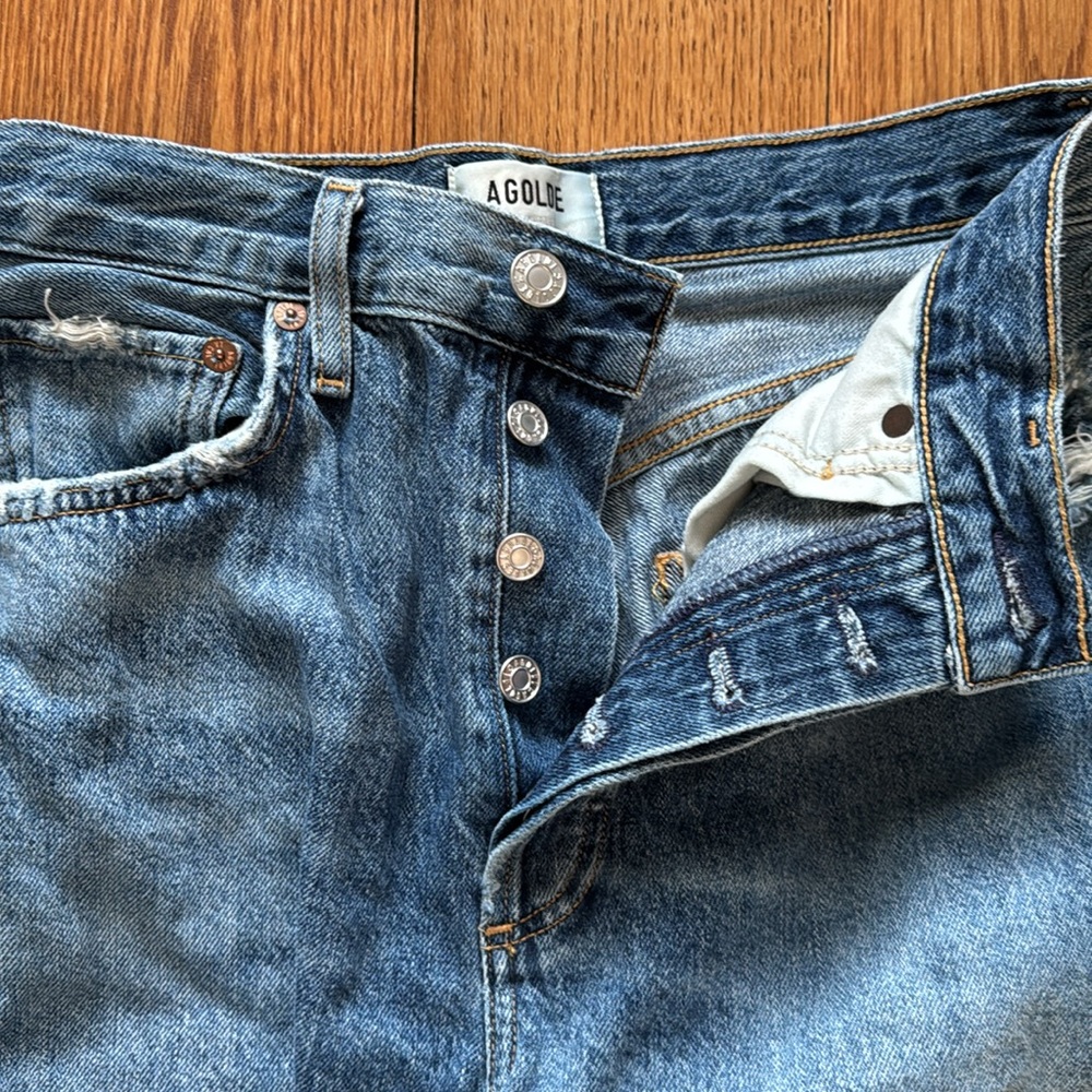 Agolde Riley Cropped Slim Straight Jeans Size 27 - Picture 3 of 7